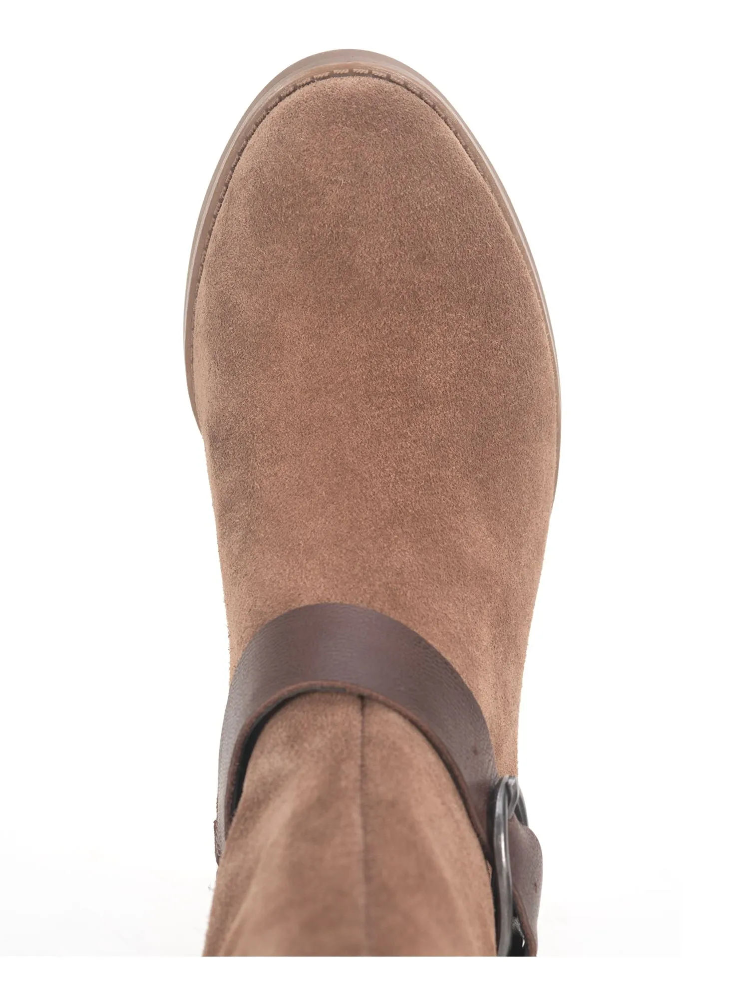 AMERICAN RAG Womens Brown Western Inspiration Buckle Accent Tegan Almond Toe Block Heel Leather Boots Shoes M