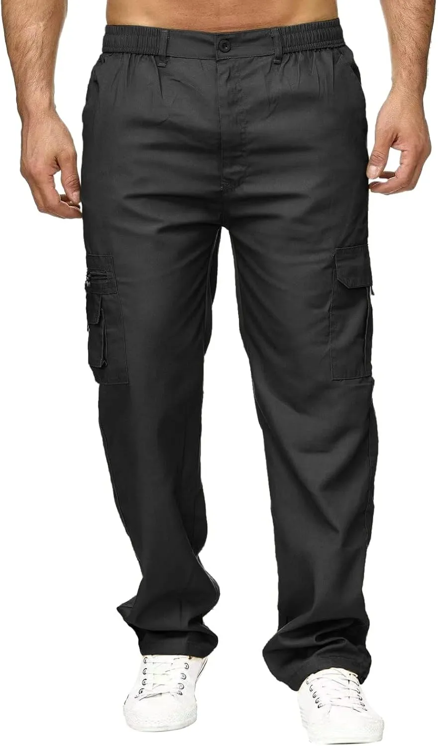 Big and Tall Cargo Pants for Men Sweatpants for Men Bottom Drawstring Baggy Joggers Men's Tactical Cargo Joggers Pant