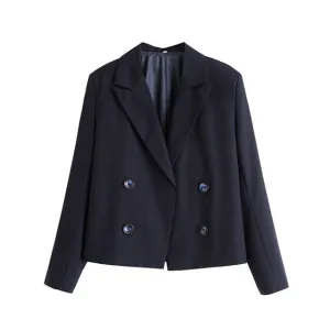 BLACK CROPPED BLAZER