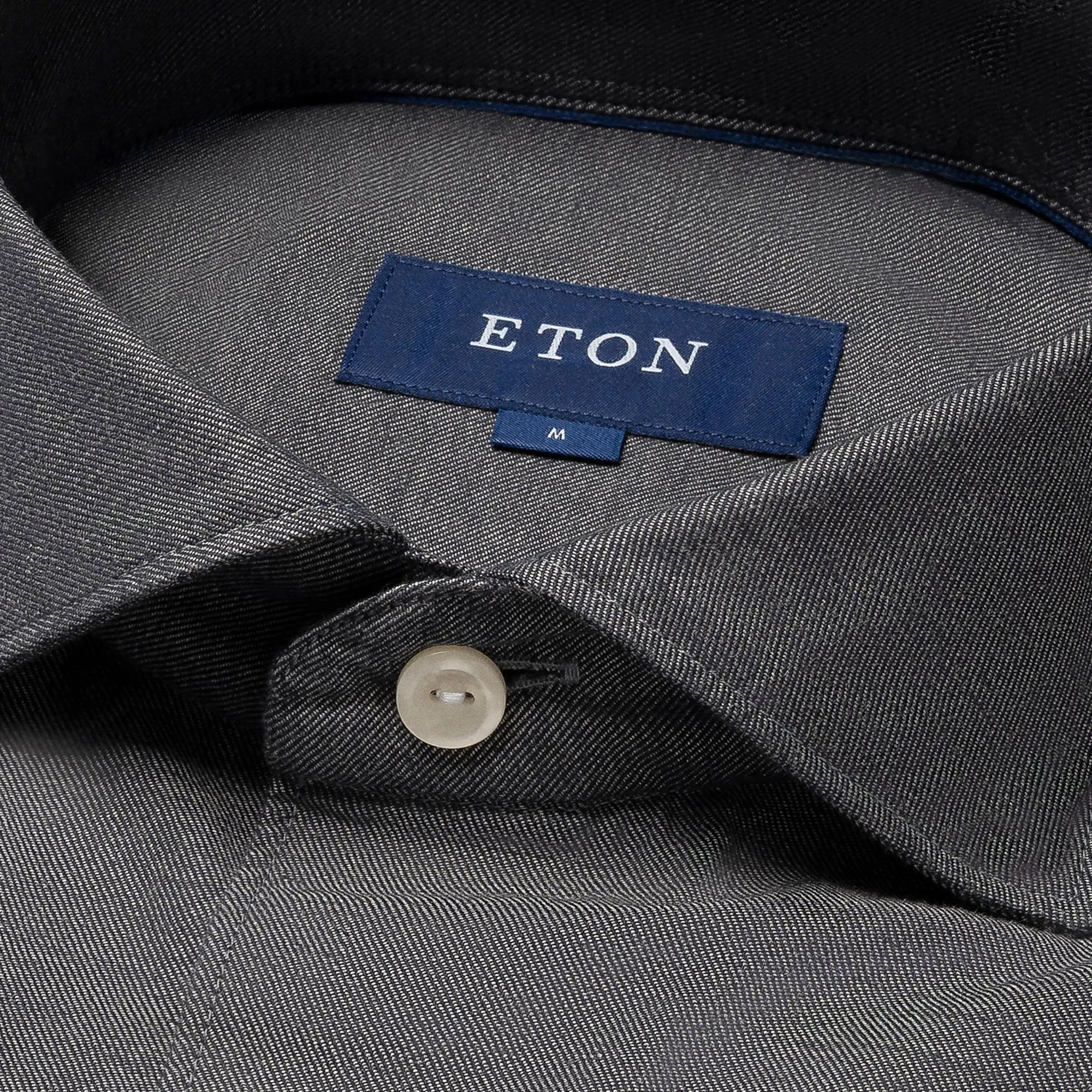 Dark Blue Solid Recycled Cotton Slim Fit Casual Shirt - ETON