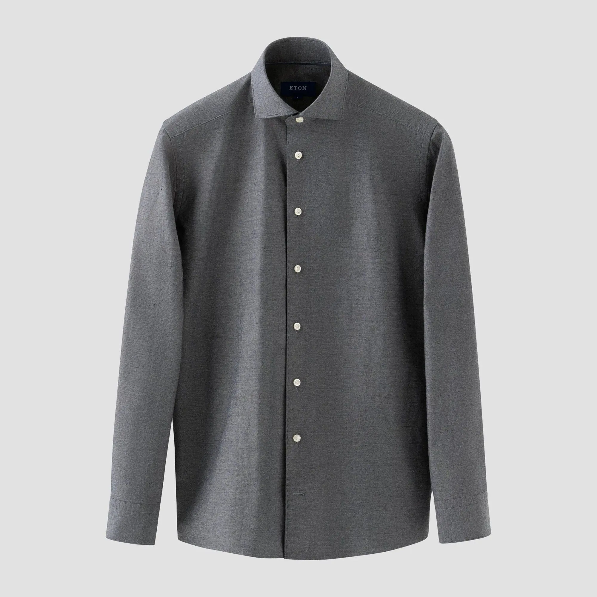 Dark Blue Solid Recycled Cotton Slim Fit Casual Shirt - ETON