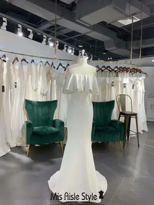 Fit and Flare Ruffle Sleeve Boho Wedding Dress