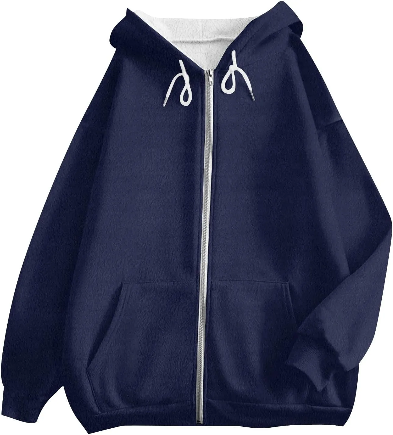 Fleece Jacket Women Full Zip Up Flannel Hoodie Soft Warm Fuzzy Hooded Sweatshirt Casual Comfy Fluffy Sweaters