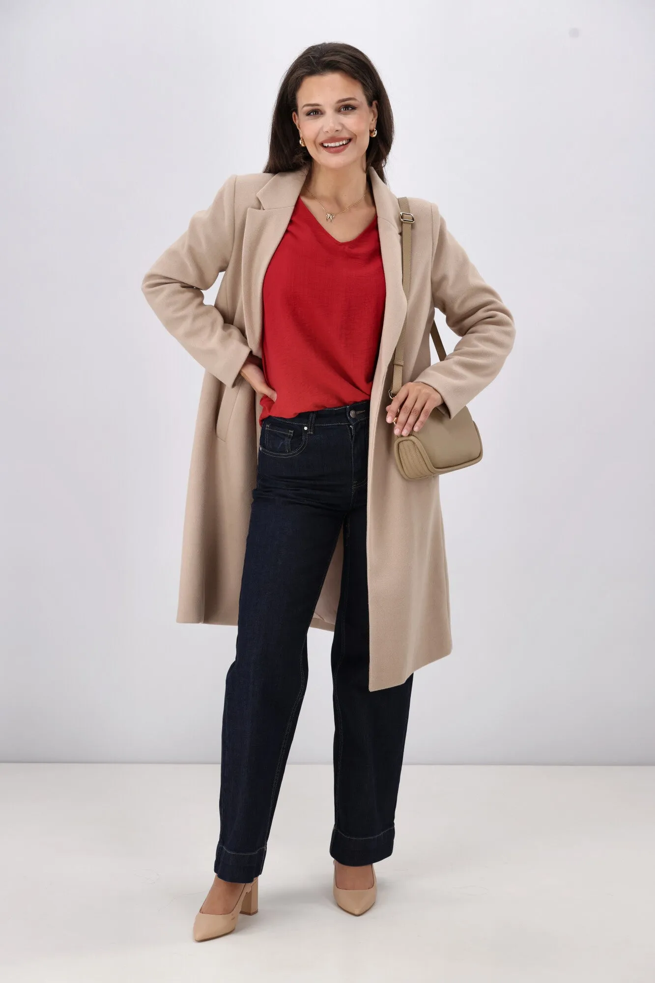 Gloss The Label Alex Blouson Sleeve Top Sumac