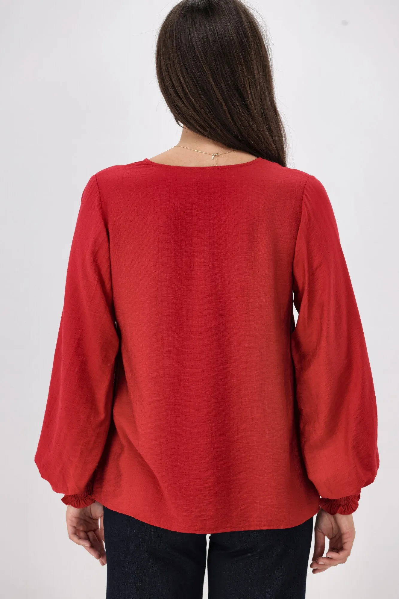 Gloss The Label Alex Blouson Sleeve Top Sumac