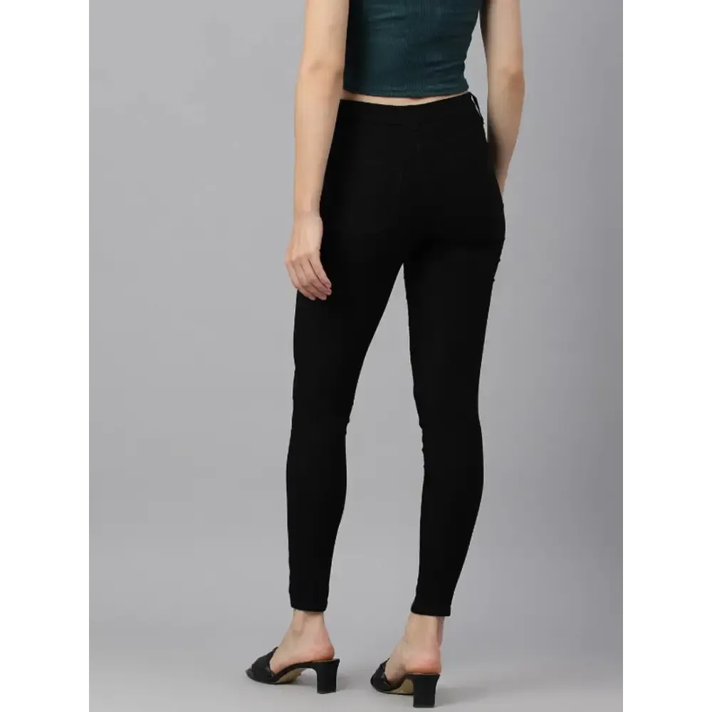 Guti Womens High RIse Ankle Length Skinny Black Jeans