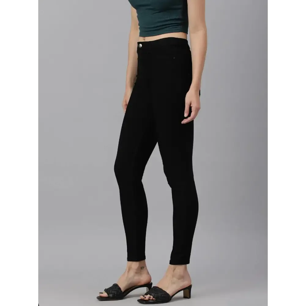 Guti Womens High RIse Ankle Length Skinny Black Jeans