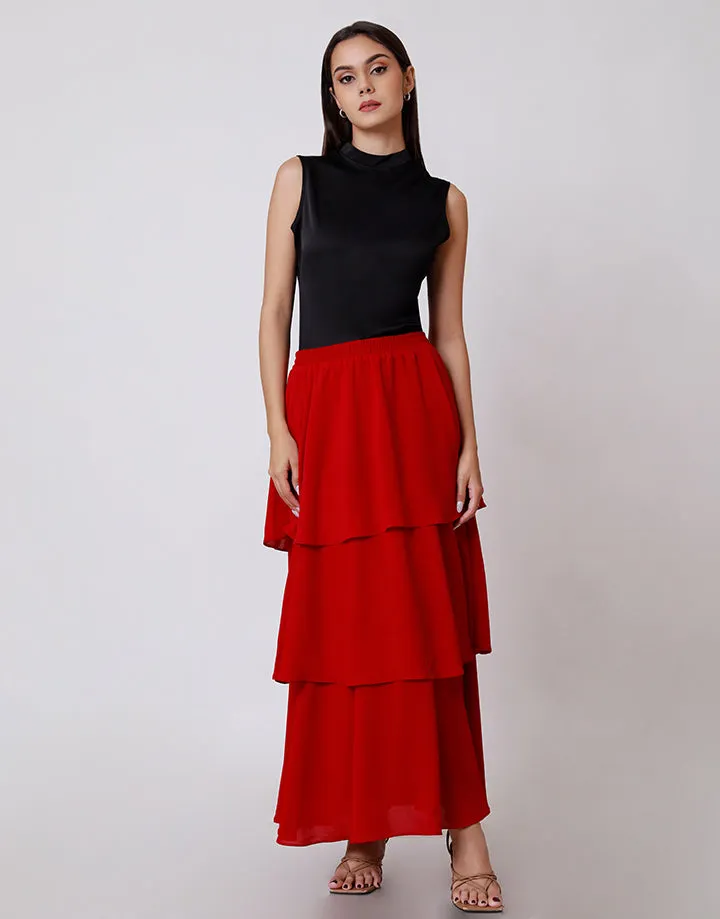 High Neck Sleeveless Satin Top
