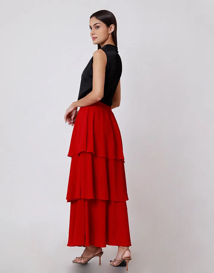 High Neck Sleeveless Satin Top