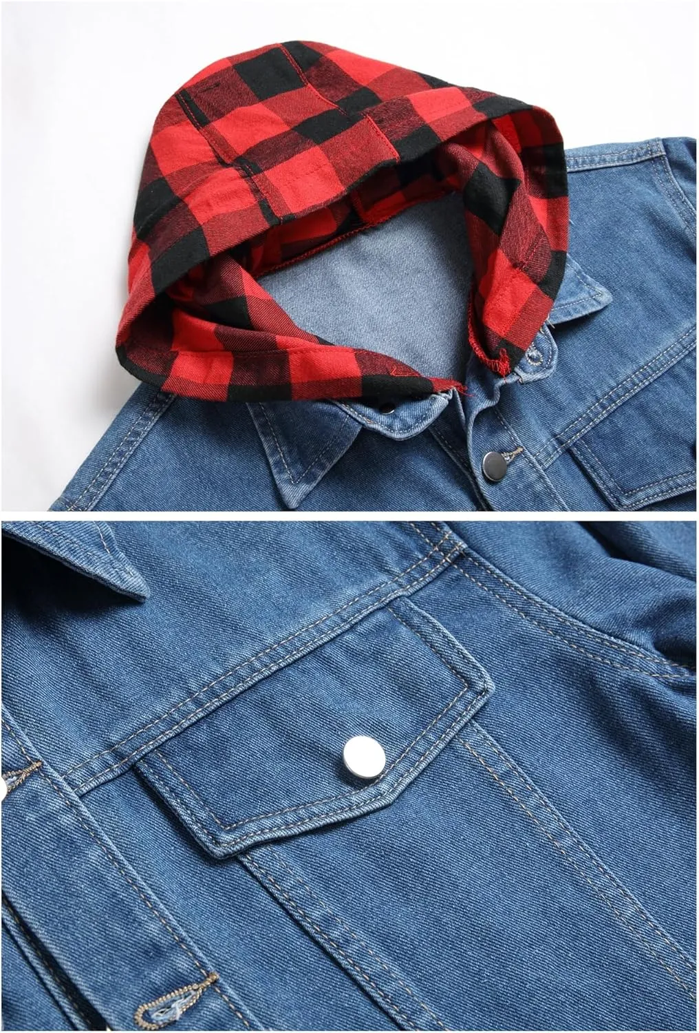 LZLER Men's Denim Jackets Distressed Destroyed Classic Vintage Slim Fit Ripped 2024 Fashion Trendy Trucker Jean Jackets