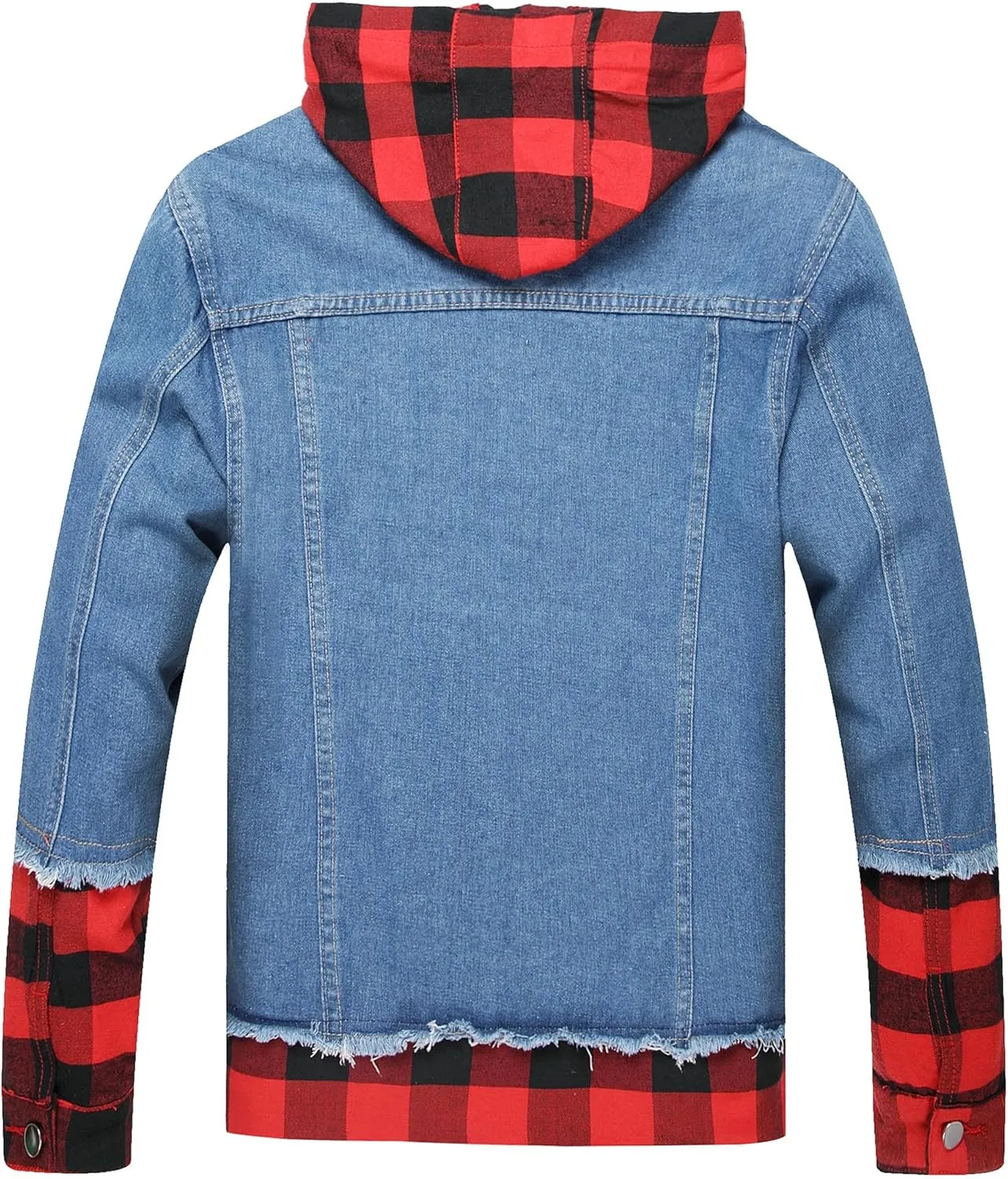 LZLER Men's Denim Jackets Distressed Destroyed Classic Vintage Slim Fit Ripped 2024 Fashion Trendy Trucker Jean Jackets