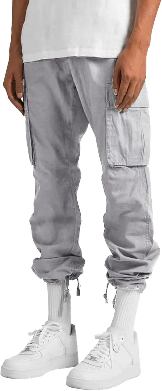 Mens Tactical Pants Cargo Sweatpants Heavyweight Baggy Pants with Pockets Joggers Pant Athletic Trousers