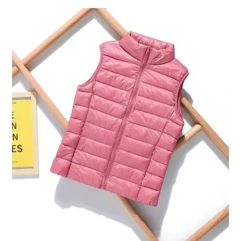 New Lightweight Solid Color Women's Down Vest 90% Duck Down