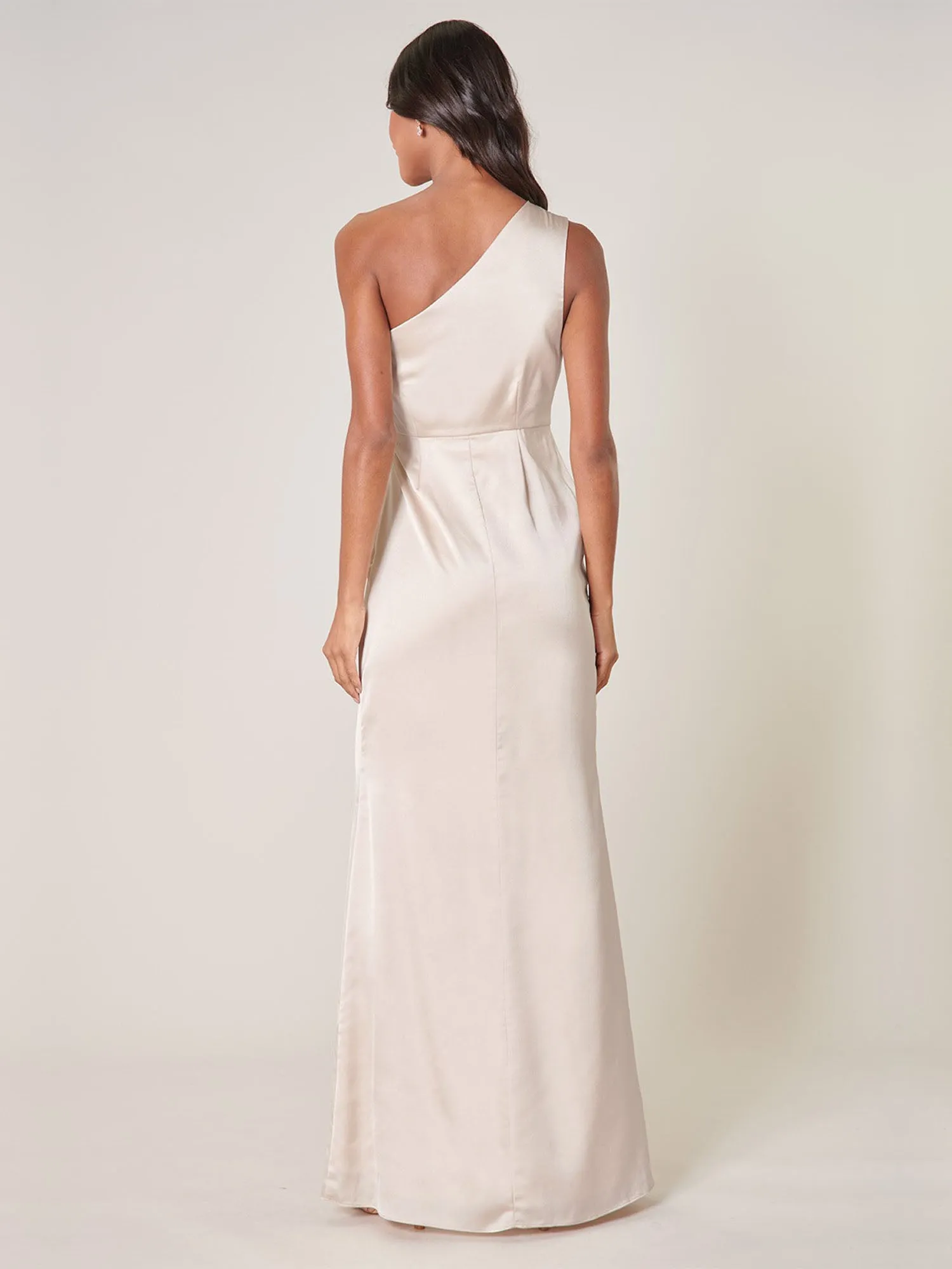 One Shoulder Pleat Detail Maxi Dress - Sugarlips