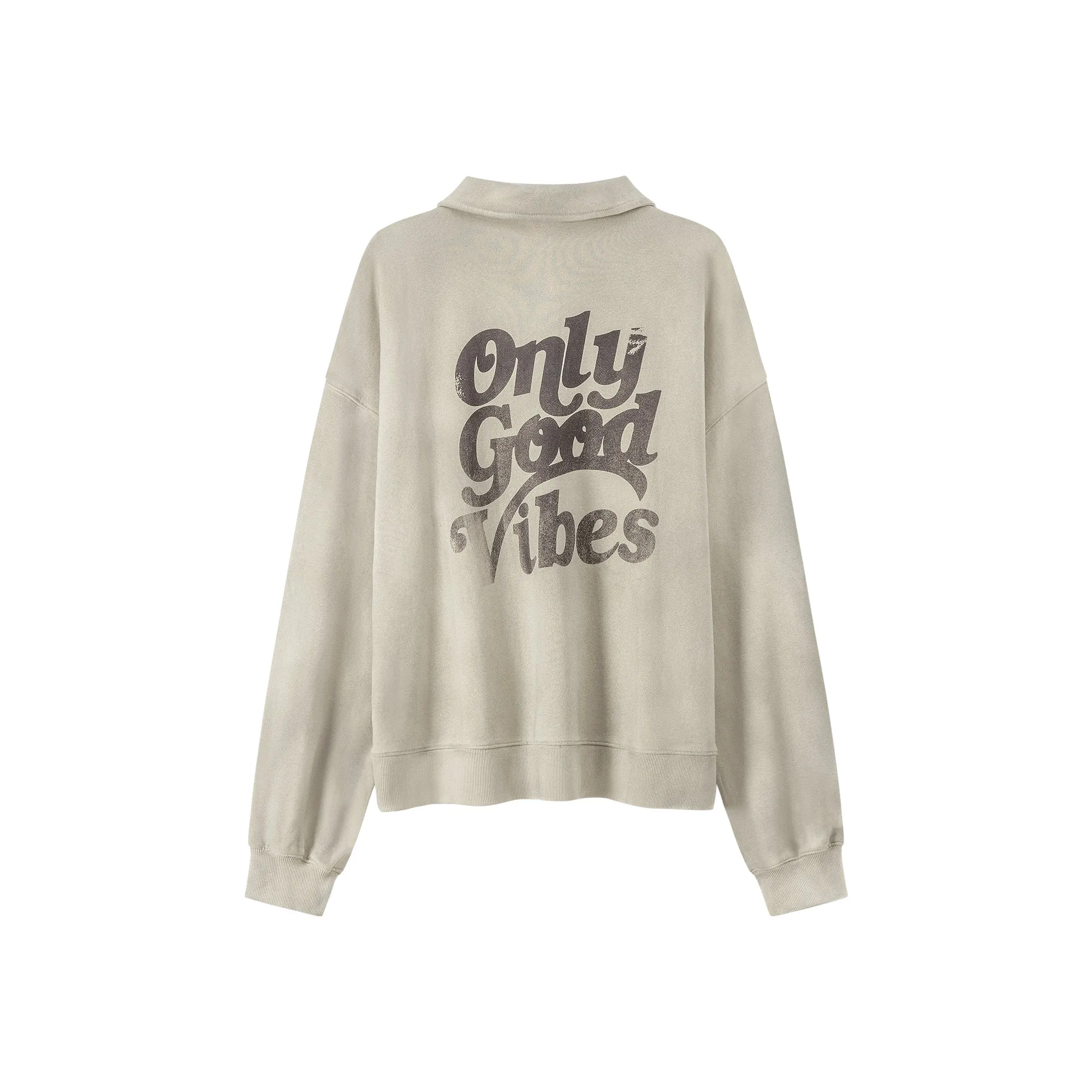 Only Good Vibes Collar Sweatshirt