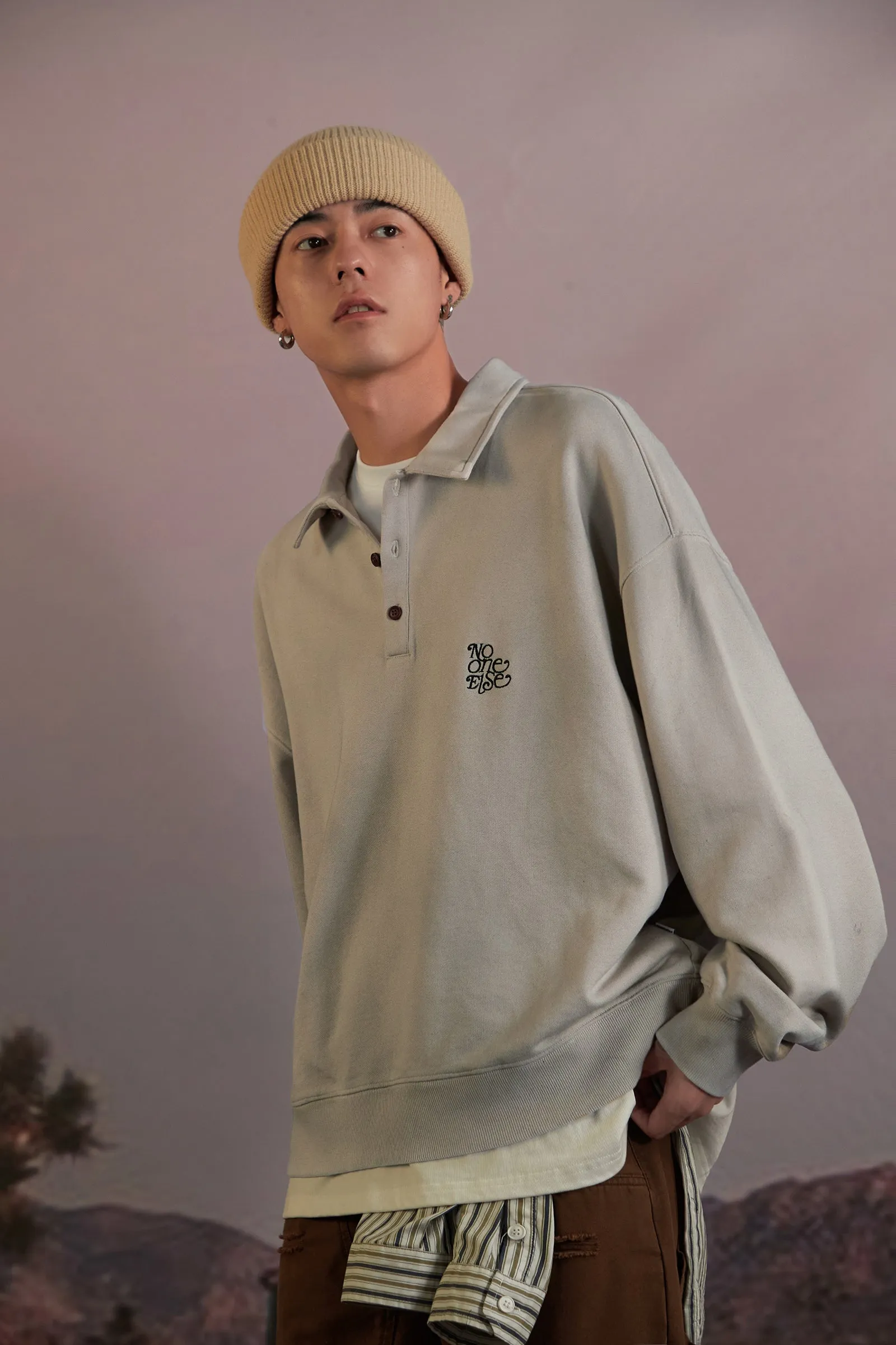 Only Good Vibes Collar Sweatshirt