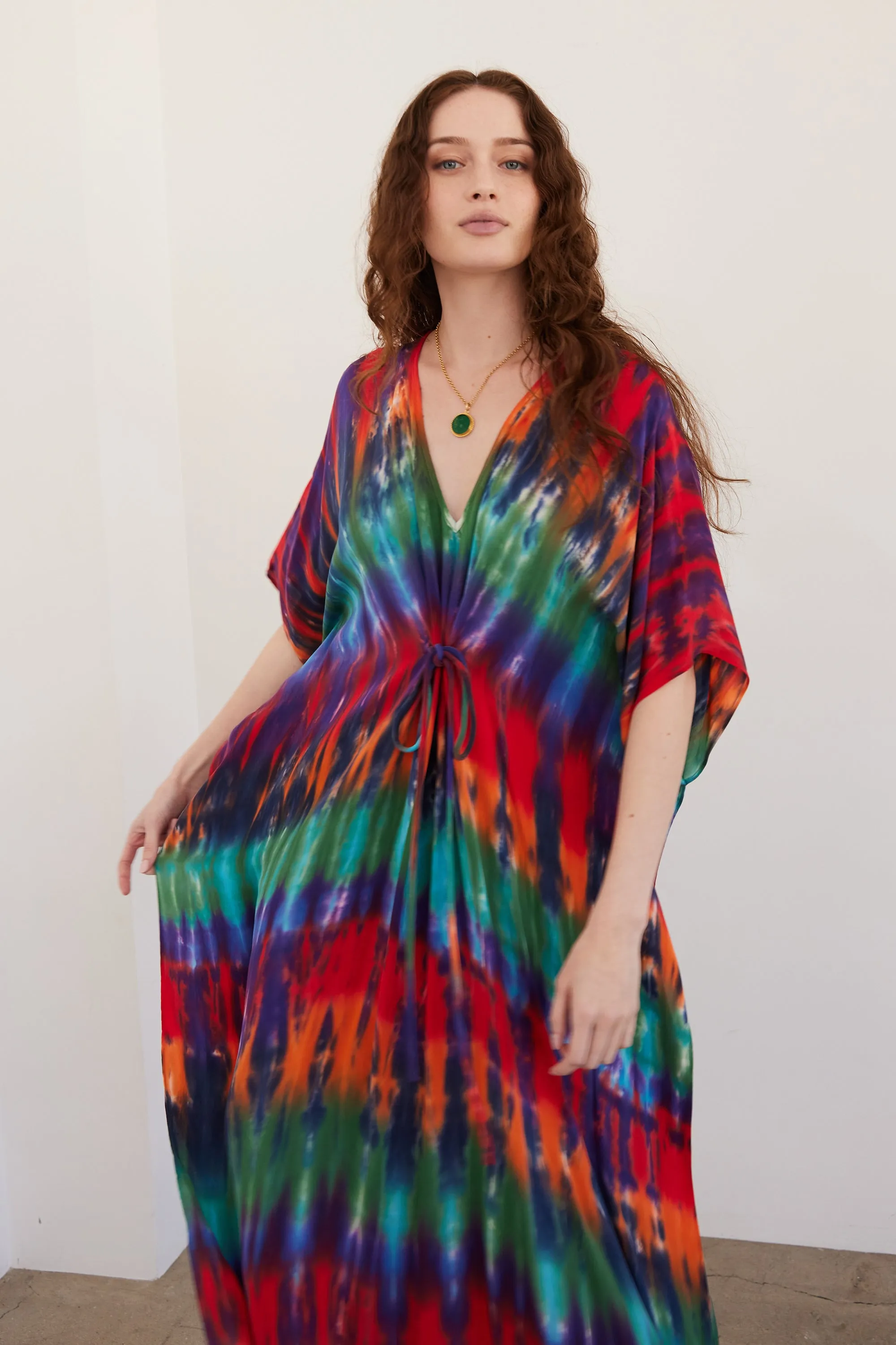 Rainbow Kigali Silk Caftan