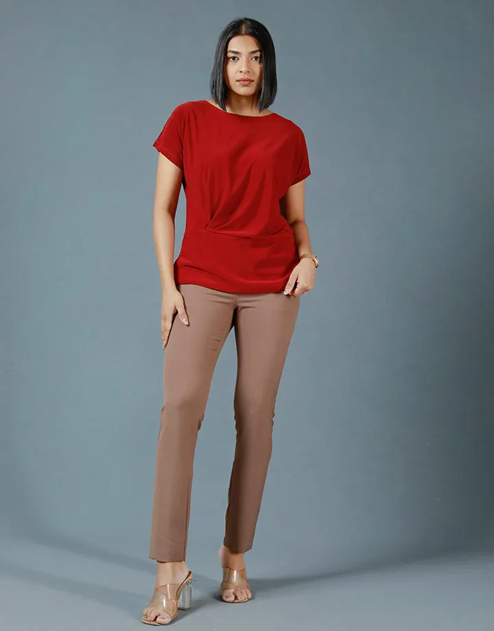Round Neck Top with Side Rached