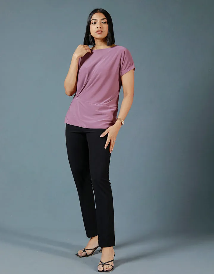 Round Neck Top with Side Rached