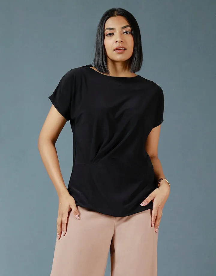 Round Neck Top with Side Rached