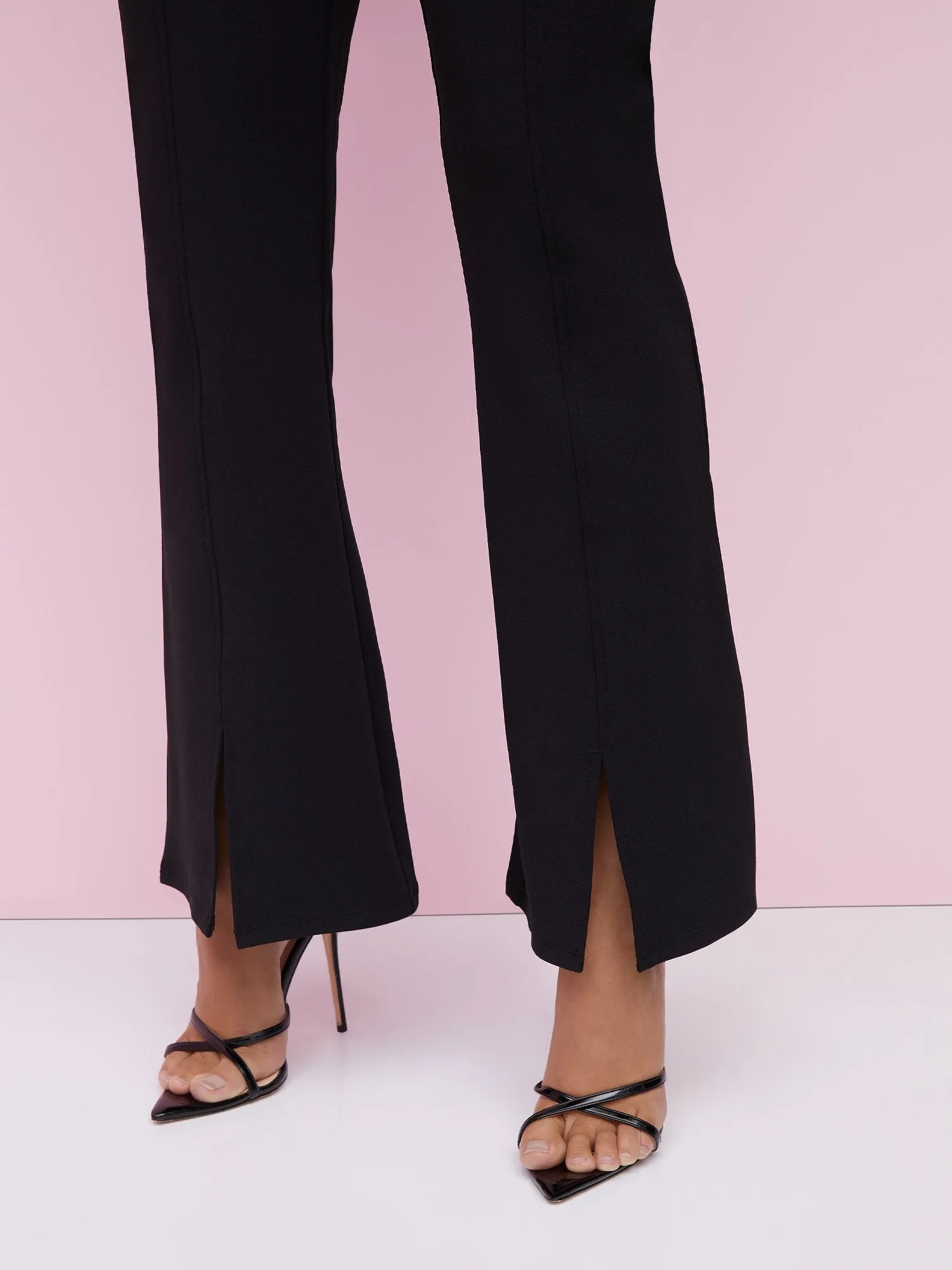 Sleeveless Front-Slit Flare Jumpsuit - Magic Crepe®