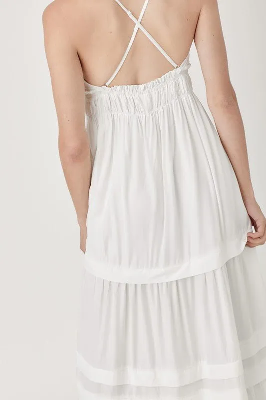 Sleeveless V Neck Maxi Dress