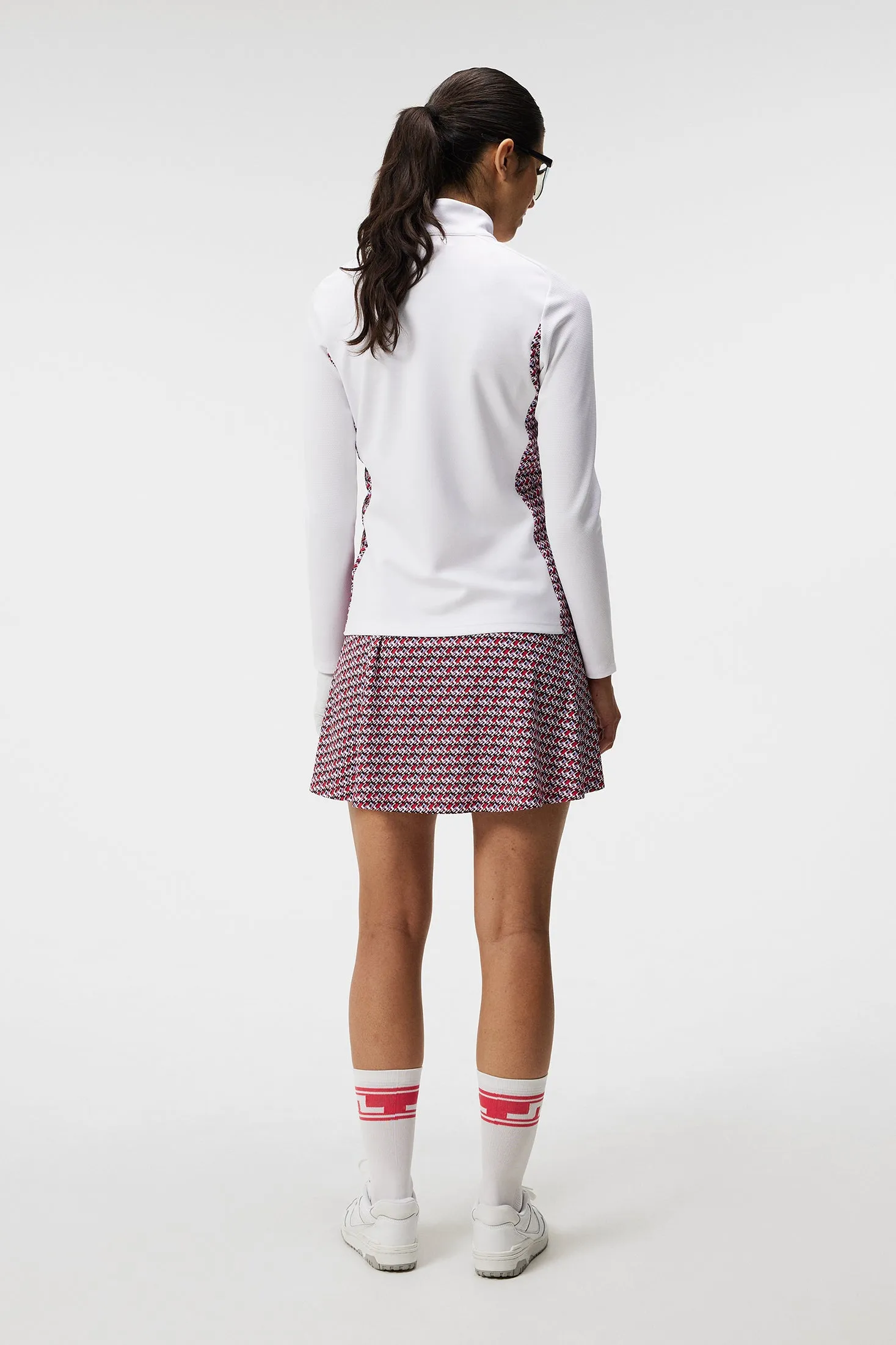 Solar Print Full Zip Mid Layer / JL Micro Bridge Rose Red