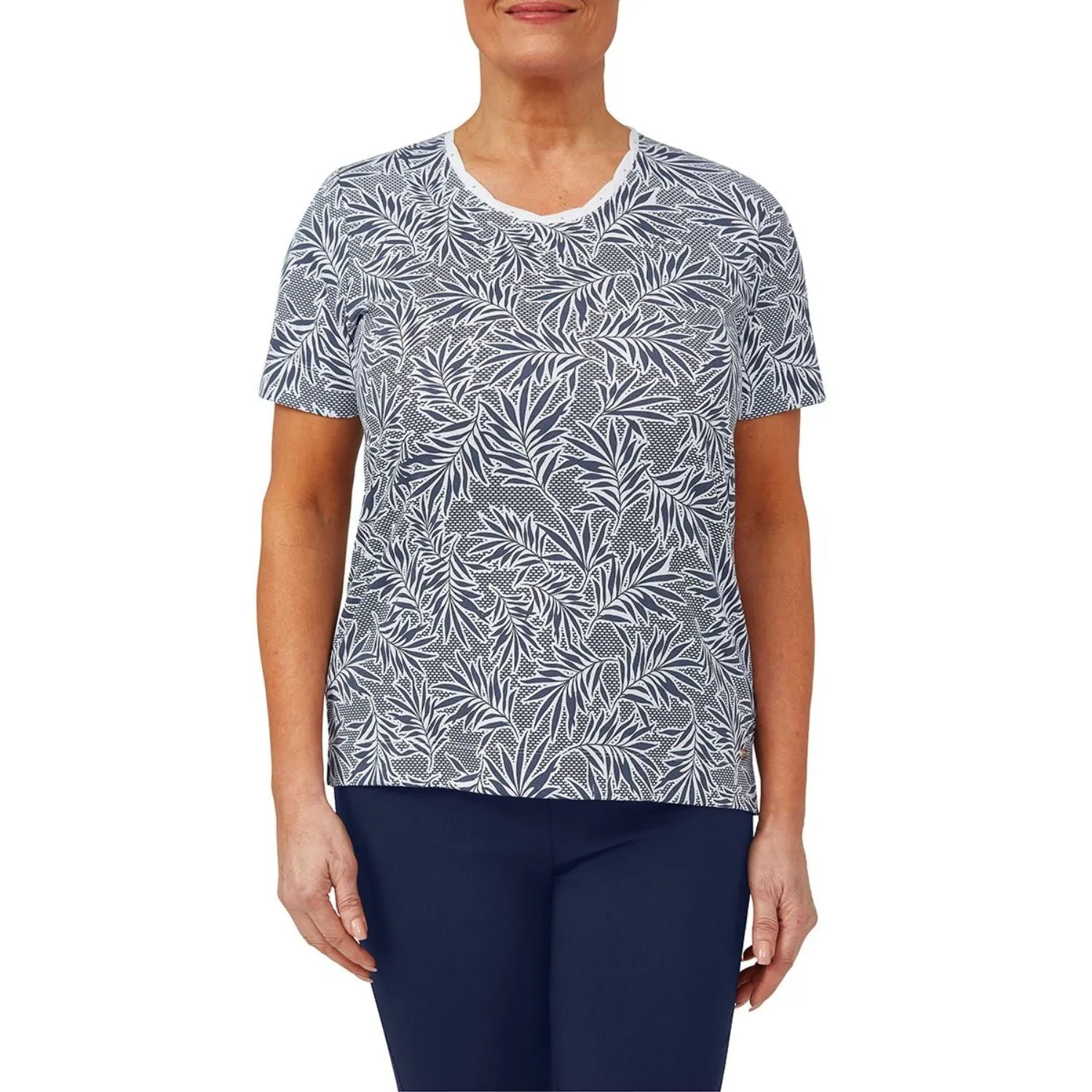 TIGI 18/20 Leaf Cross Stitch Print Top